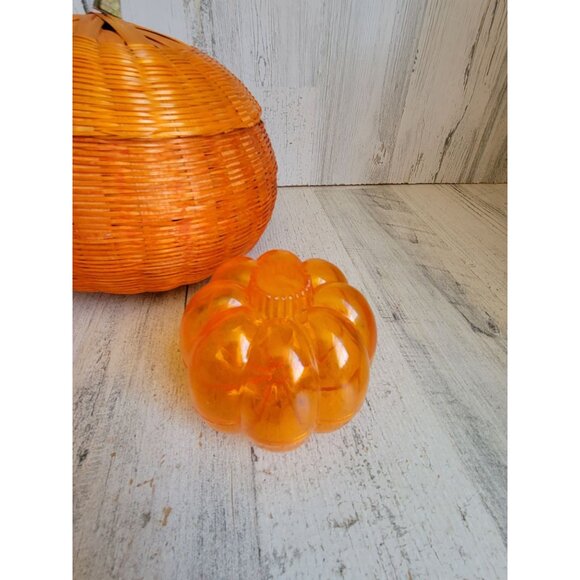 Pumpkin container set wicker basket Halloween home decor set - Picture 3 of 11